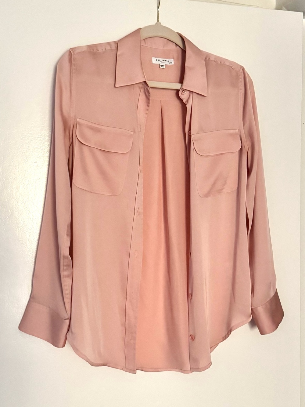 Equipment Femme Blush Pink Silk Button Down Shirt Blouse XS